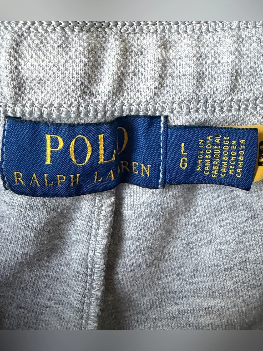 Polo Ralph Lauren Gray Textured 9” Sweat Shorts POLO logo L